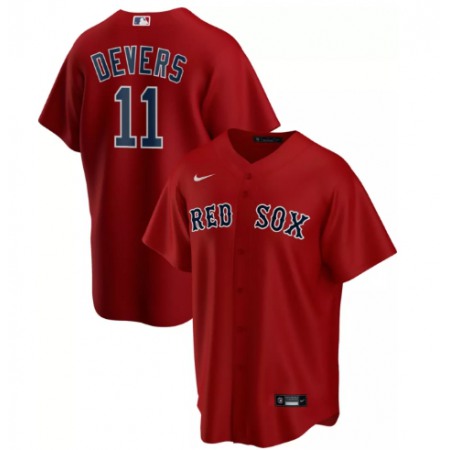 Men's Boston Red Sox #11 Rafael Devers Red Cool Base Stitched Jersey