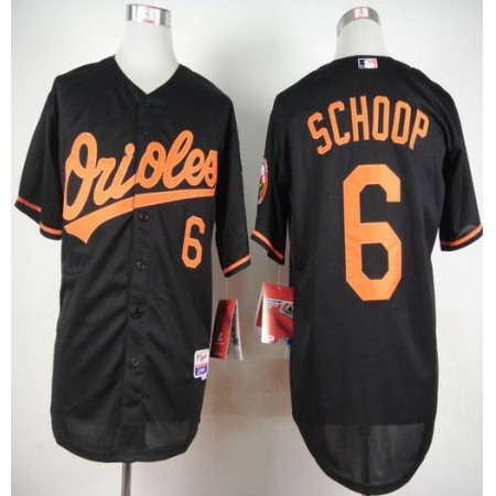 Orioles #6 Jonathan Schoop Black Cool Base Stitched MLB Jersey