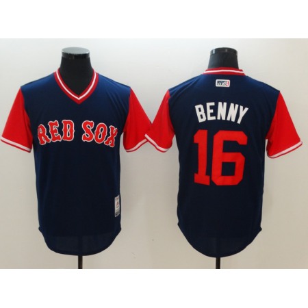 Men's Boston Red Sox #16 Andrew Benintendi Majestic Navy 2017 Players Weekend Stitched MLB Jersey