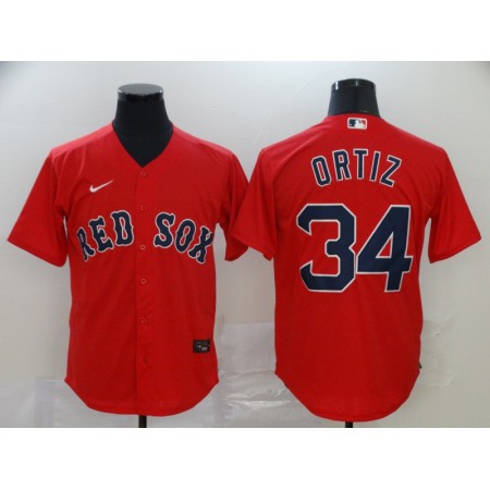 Men's Boston Red Sox #34 David Ortiz Red Cool Base Stitched MLB Jersey