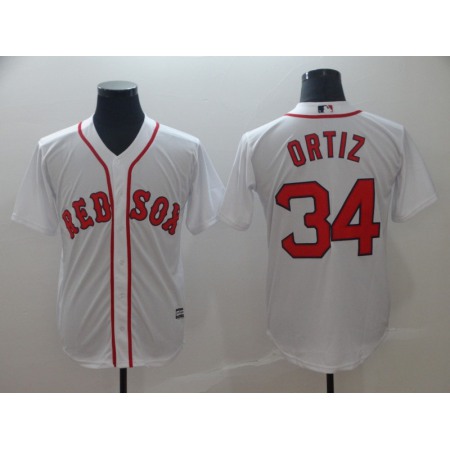 Men's Boston Red Sox #34 David Ortiz White Cool Base Stitched MLB Jersey