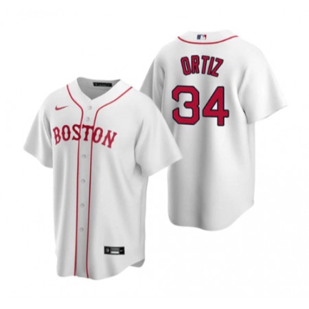 Men's Boston Red Sox #34 David Ortiz White Cool Base Stitched Jersey