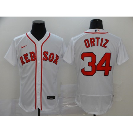 Men's Boston Red Sox #34 David Ortiz White Flex Base Stitched MLB Jersey