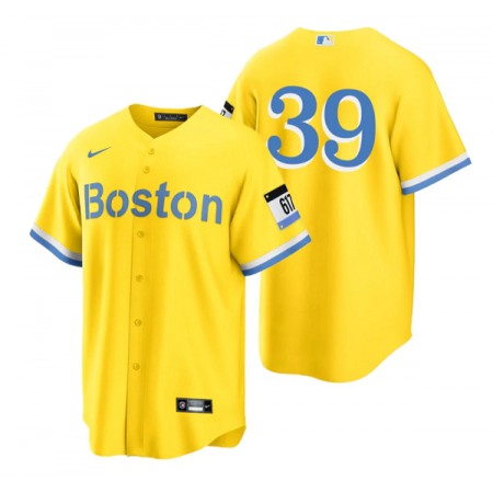 Men's Boston Red Sox #39 Christian Arroyo Gold City Connect Stitched Baseball Jersey