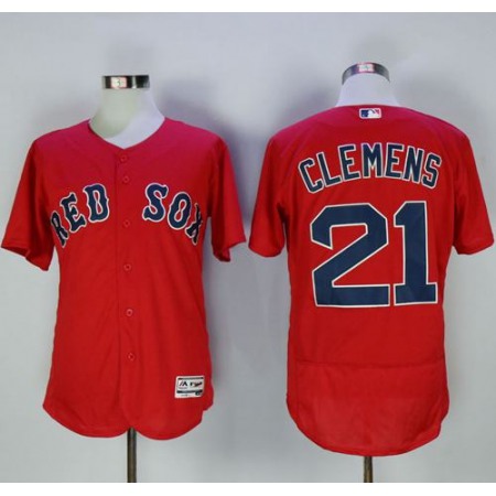 Red Sox #21 Roger Clemens Red Flexbase Authentic Collection Stitched MLB Jersey