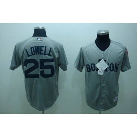 Red Sox #25 Mike Lowell Stitched Grey MLB Jersey