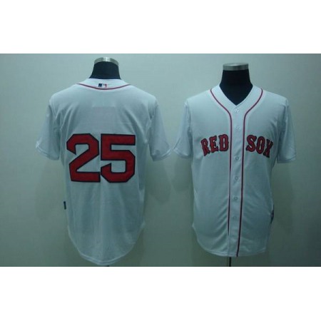 Red Sox #25 Mike Lowell Stitched White MLB Jersey