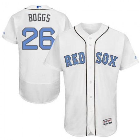 Red Sox #26 Wade Boggs White Flexbase Authentic Collection 2016 Father's Day Stitched MLB Jersey