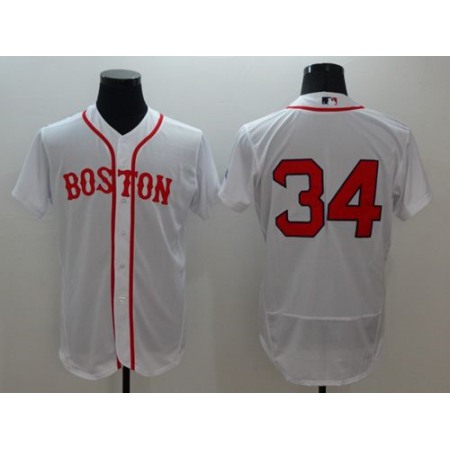 Red Sox #34 David Ortiz White Flexbase Authentic Collection Alternate Home Stitched MLB Jersey