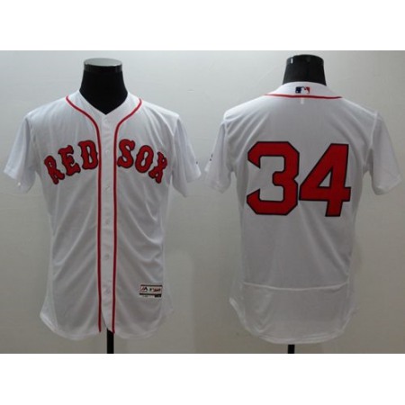 Red Sox #34 David Ortiz White Flexbase Authentic Collection Stitched MLB Jersey