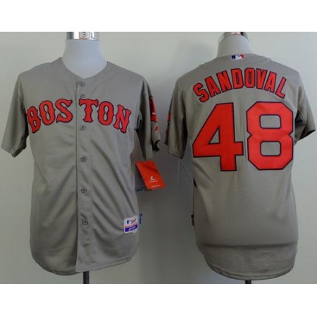 Red Sox #48 Pablo Sandoval Grey Cool Base Stitched MLB Jersey
