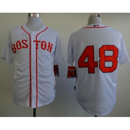 Red Sox #48 Pablo Sandoval White Cool Base Stitched MLB Jersey