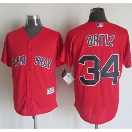 Red sox #34 David Ortiz Red New Cool Base Stitched MLB Jersey