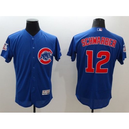 Cubs #12 Kyle Schwarber Blue Flexbase Authentic Collection Stitched MLB Jersey