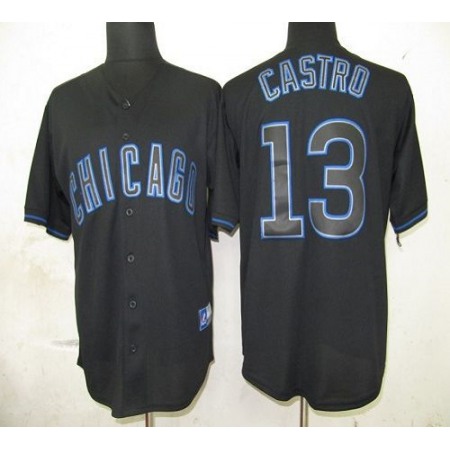 Cubs #13 Starlin Castro Black Fashion Stitched MLB Jersey