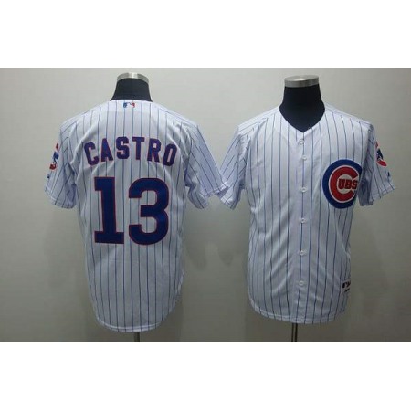 Cubs #13 Starlin Castro Stitched White MLB Jersey