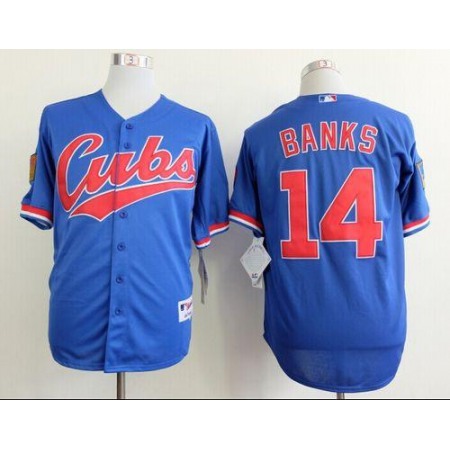 Cubs #14 Ernie Banks Blue 1994 Turn Back The Clock Stitched MLB Jersey
