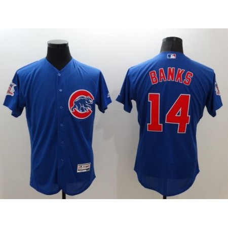 Cubs #14 Ernie Banks Blue Flexbase Authentic Collection Stitched MLB Jersey