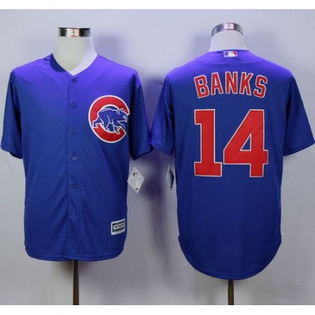 Cubs #14 Ernie Banks Blue New Cool Base Stitched MLB Jersey