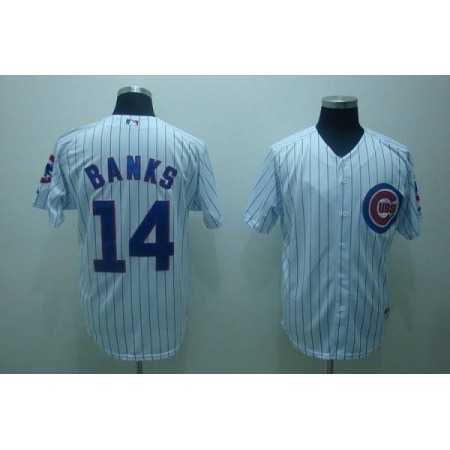 Cubs #14 Ernie Banks Stitched White MLB Jersey