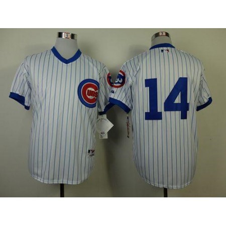 Cubs #14 Ernie Banks White 1988 Turn Back The Clock Stitched MLB Jersey