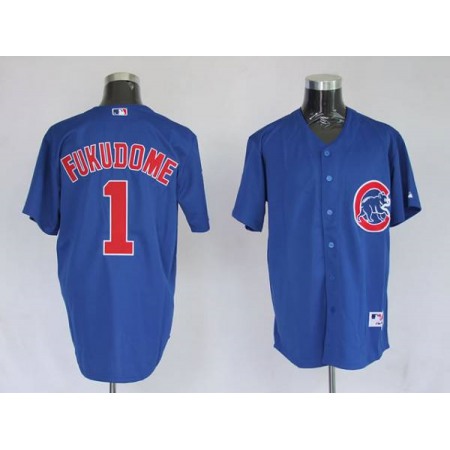 Cubs #1 Kosuke Fukudome Stitched Blue MLB Jersey