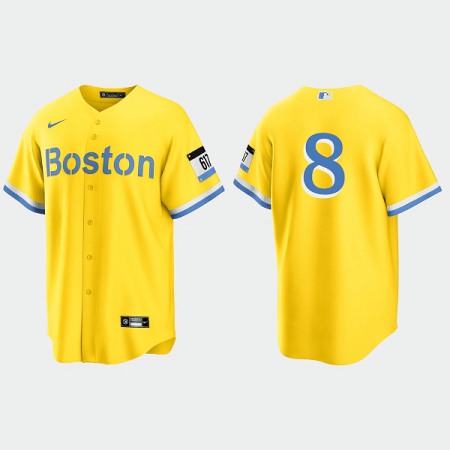 Men's Boston Red Sox #8 Carl Yastrzemski Gold 2021 City Connect Stitched MLB Jersey