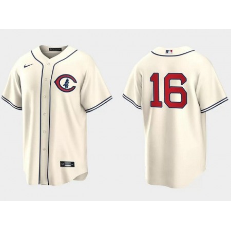 Men's Chicago Cubs #16 Patrick Wisdom 2022 Cream Field of Dreams Cool Base Stitched Baseball Jersey