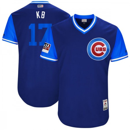 Men's Chicago Cubs #17 Kris Bryant "KB" Majestic Royal/Light Blue 2018 Players' Weekend Authentic Stitched MLB Jersey