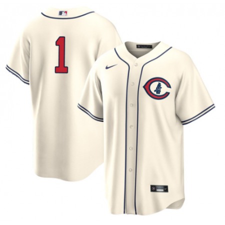 Men's Chicago Cubs #1 Nick Madrigal 2022 Cream Field of Dreams Cool Base Stitched Baseball Jersey