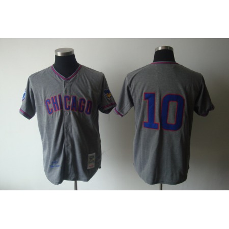 Mitchell And Ness 1968 Cubs #10 Ron Santo Grey Stitched Throwback MLB Jersey