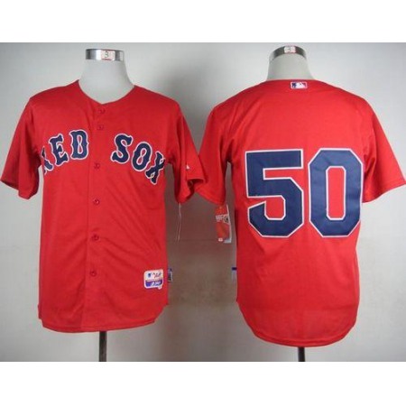 Red Sox #50 Mookie Betts Red Cool Base Stitched MLB Jersey
