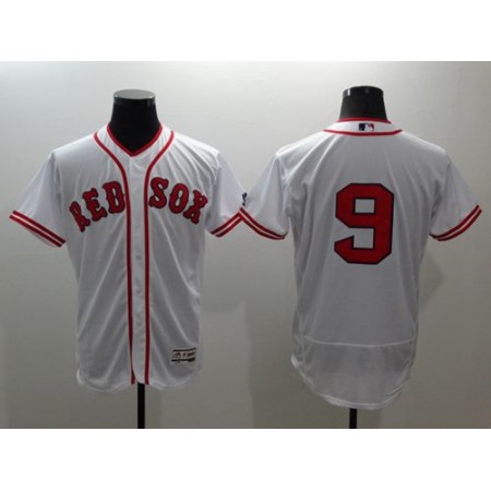 Red Sox #9 Ted Williams White Flexbase Authentic Collection Cooperstown Stitched MLB Jersey