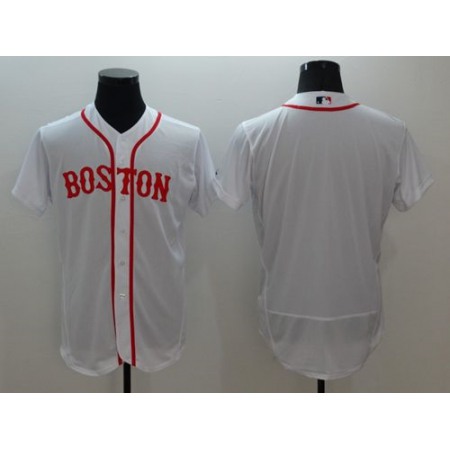 Red Sox Blank White Flexbase Authentic Collection Alternate Home Stitched MLB Jersey