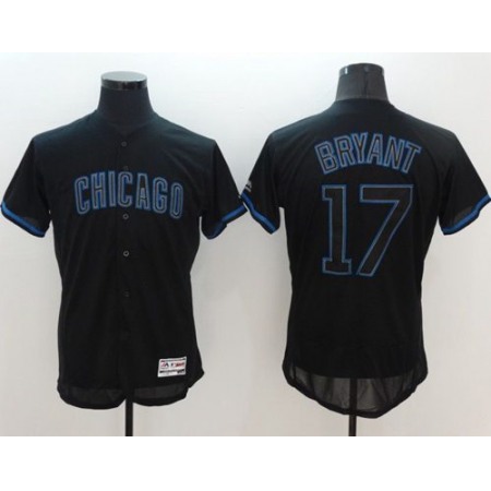 Cubs #17 Kris Bryant Black Fashion Flexbase Authentic Collection Stitched MLB Jersey