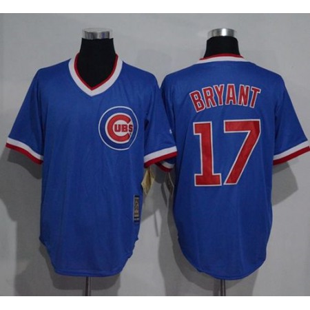 Cubs #17 Kris Bryant Blue Cooperstown Stitched MLB Jersey