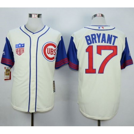 Cubs #17 Kris Bryant Cream/Blue 1942 Turn Back The Clock Stitched MLB Jersey
