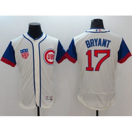 Cubs #17 Kris Bryant Cream/Blue Flexbase Authentic Collection 1942 Turn Back The Clock Stitched MLB Jersey