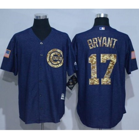 Cubs #17 Kris Bryant Denim Blue Salute to Service Stitched MLB Jersey