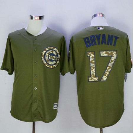 Cubs #17 Kris Bryant Green Camo New Cool Base Stitched MLB Jersey