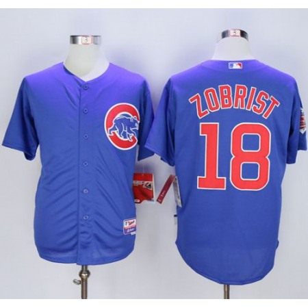 Cubs #18 Ben Zobrist Blue Alternate Cool Base Stitched MLB Jersey