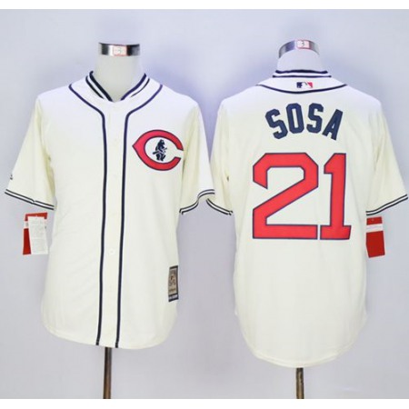 Cubs #21 Sammy Sosa Cream 1929 Turn Back The Clock Stitched MLB Jersey
