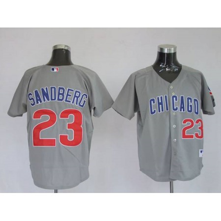 Cubs #23 Ryne Sandberg Stitched Grey MLB Jersey
