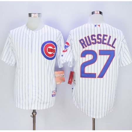 Cubs #27 Addison Russell White Home Cool Base Stitched MLB Jersey