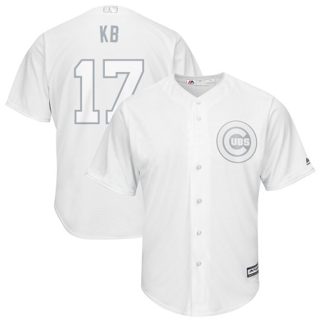 Men's Chicago Cubs #17 Kris Bryant "KB" Majestic White 2019 Players' Weekend Authentic Player Stitched MLB Jersey