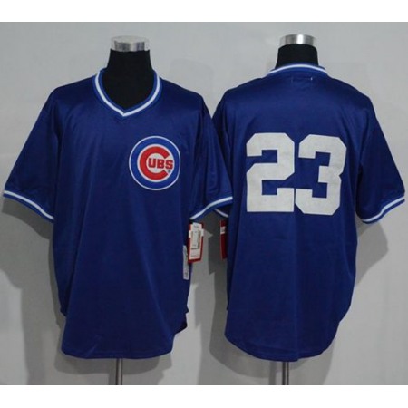 Mitchell And Ness 1984 BP Cubs #23 Ryne Sandberg Blue Throwback Stitched MLB Jersey