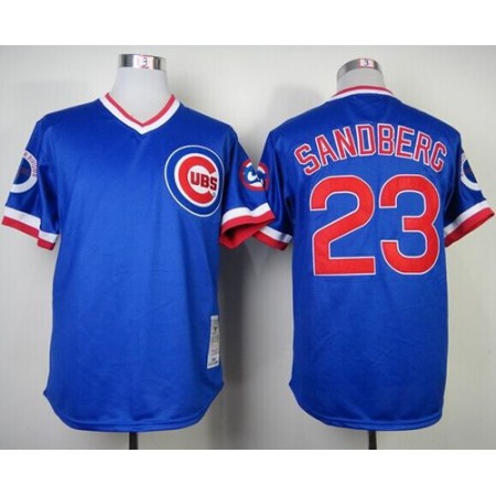 Mitchell and Ness 1984 Cubs #23 Ryne Sandberg Blue Throwback Stitched MLB Jersey