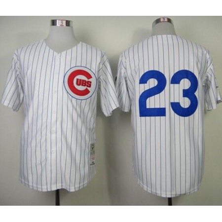 Mitchell and Ness 1984 Cubs #23 Ryne Sandberg White Throwback Stitched MLB Jersey