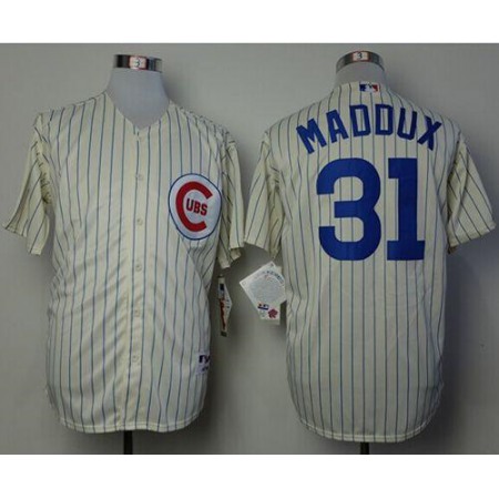 Cubs #31 Greg Maddux Cream 1969 Turn Back The Clock Stitched MLB Jersey