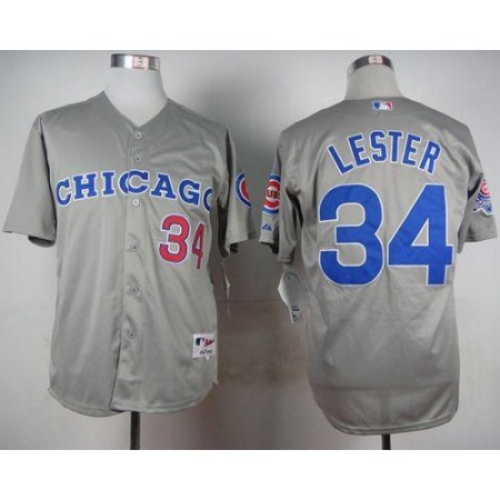 Cubs #34 Jon Lester Grey 1990 Turn Back The Clock Stitched MLB Jersey